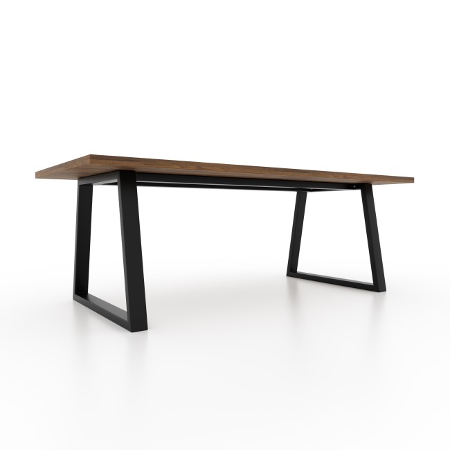 Trapezoid metal legs with double bar, perfect for supporting heavy tops