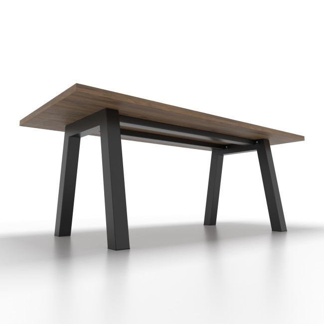 Trapezoid iron legs, square section with two bars, ideal for heavy tops