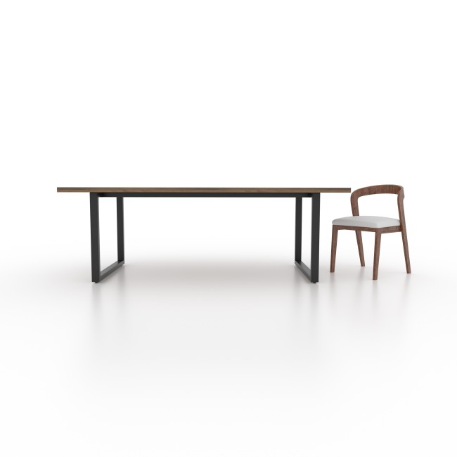 Gambe slim in metallo nero, stile lineare e raffinato per tavoli esclusivi