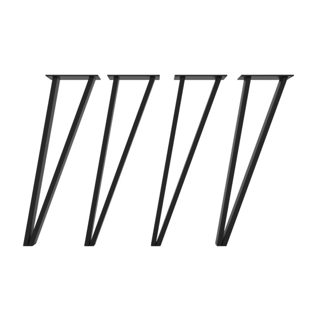 4er-Set V-förmige rohe Eisenbeine für Tisch, authentischer handwerklicher Look