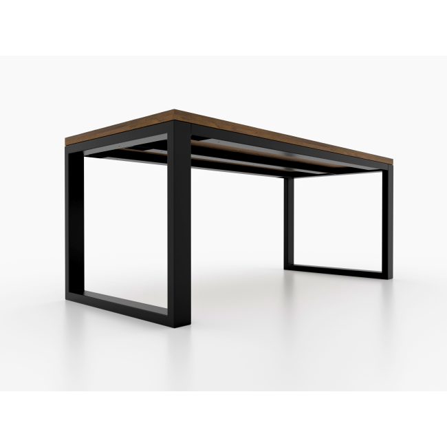 Gambe per tavolo in ferro nero, tre barre, supporto sicuro per piani in marmo