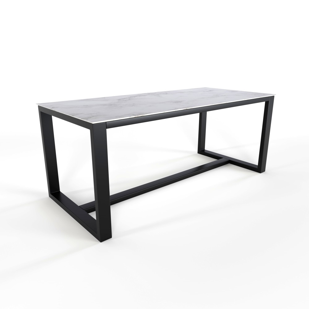 Gambe per tavolo in ferro con tripla barra centrale ideali per piani in marmo , hpl e grès