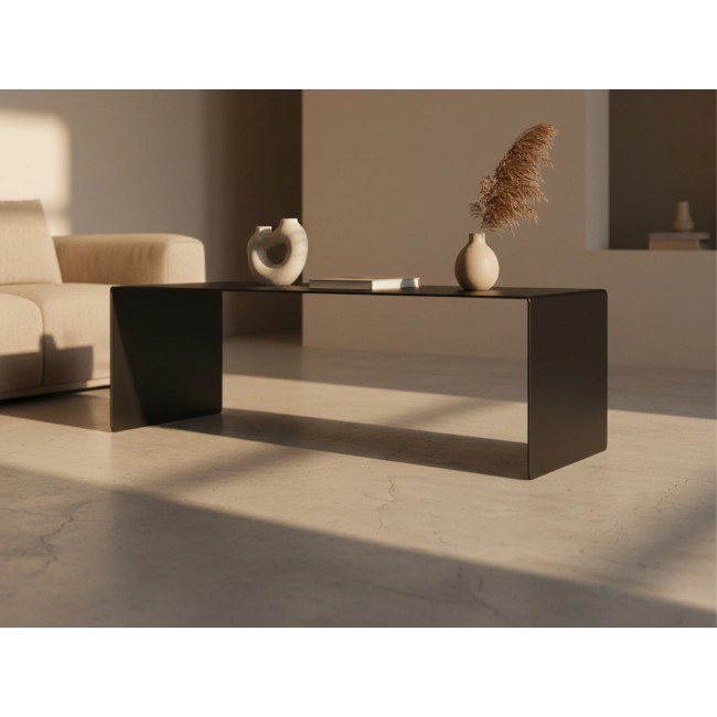 Niedriger Couchtisch aus 4 mm Stahl – Industrieller Wohnzimmertisch | Monolite