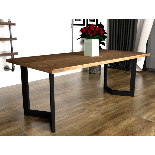 Struttura a V per tavolo in acciaio, linee pulite e stabilità affidabile