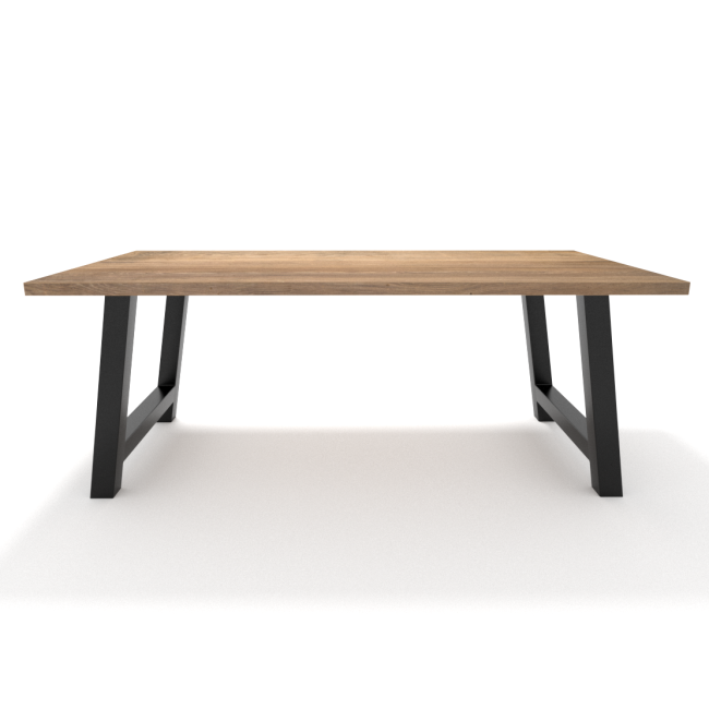H-shaped steel table frame, perfect for industrial chic interiors