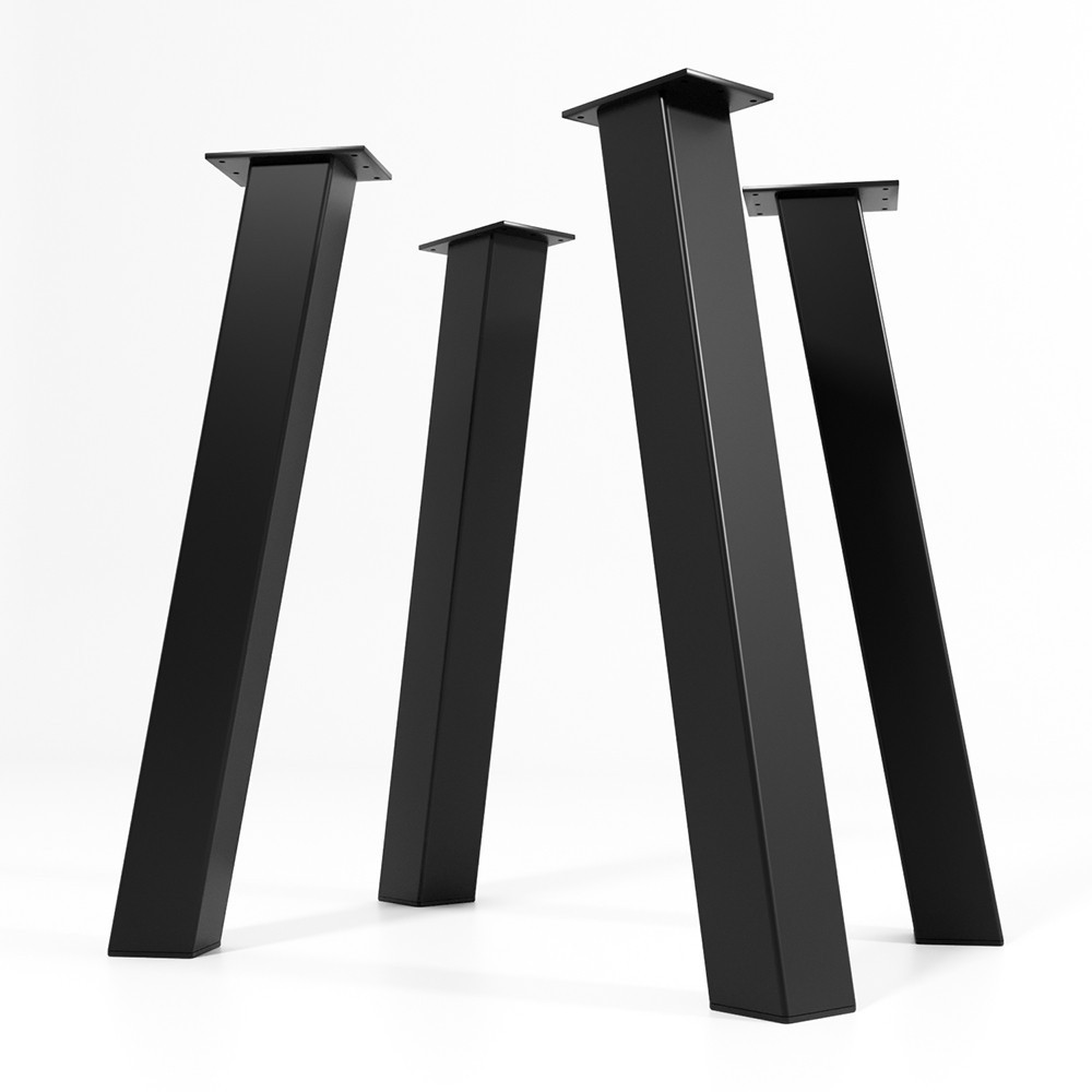 Raw inclined iron table legs, artisanal and authentic look
