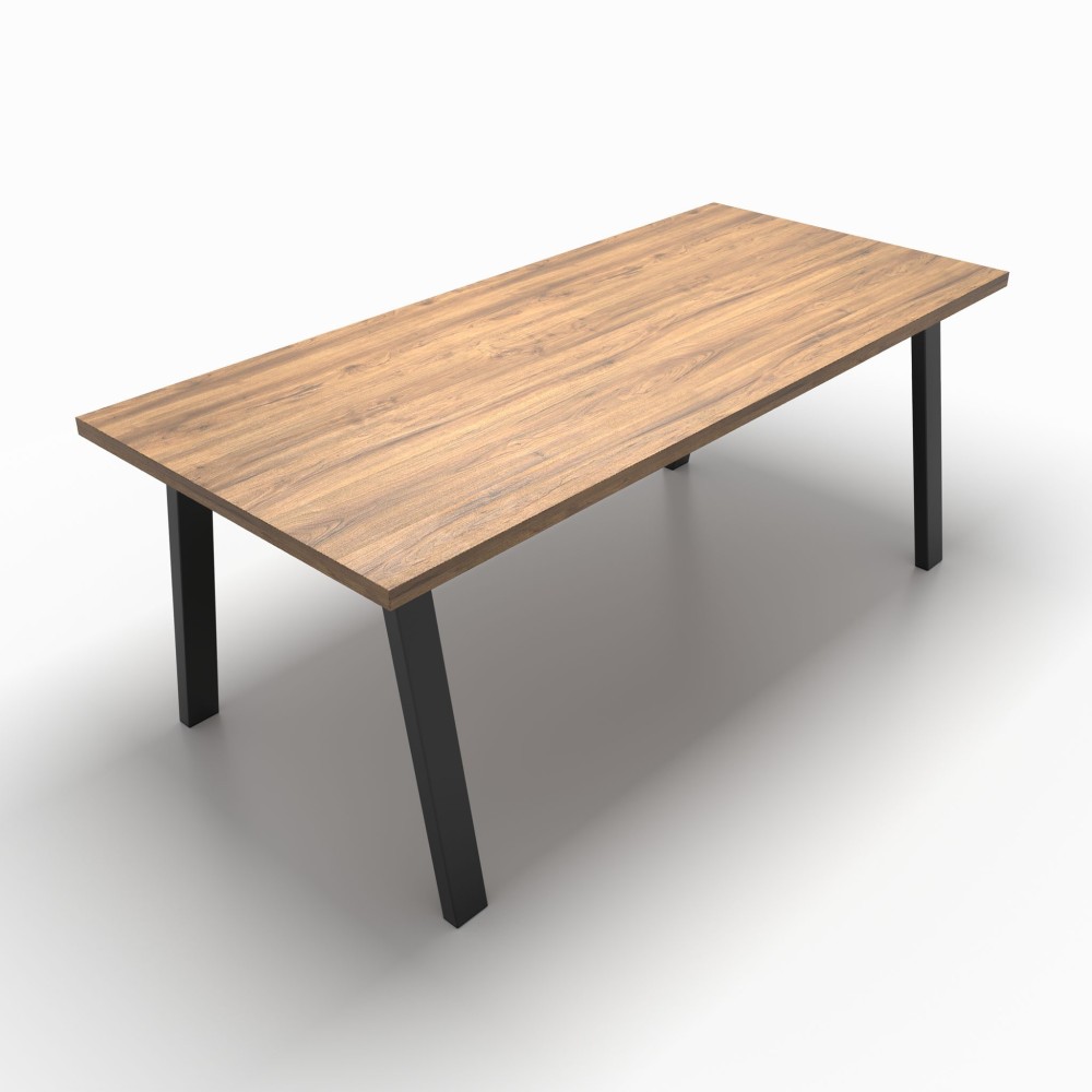 Gambe per scrivania a trapezio con barra centrale, perfette per cucine industriali