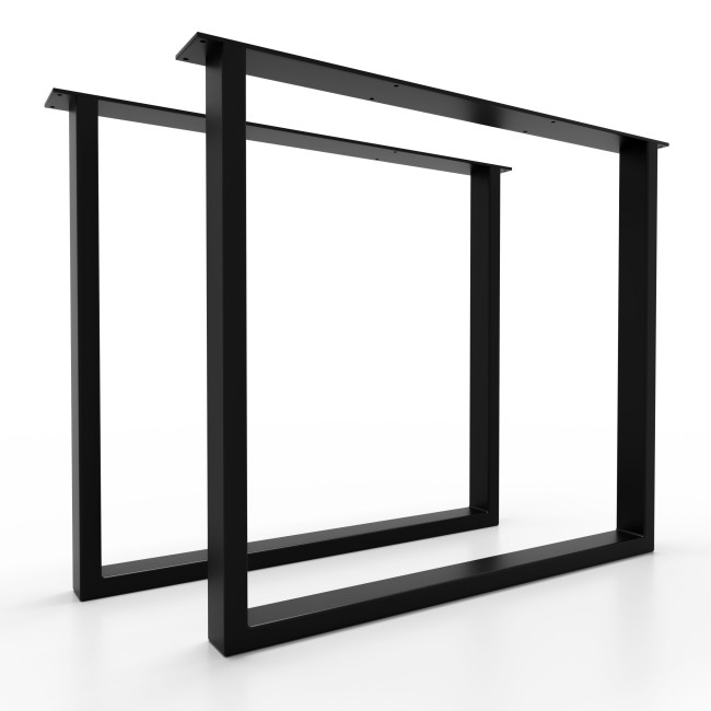 Pieds de table slim blancs, minimal chic, assortis à des plateaux en bois