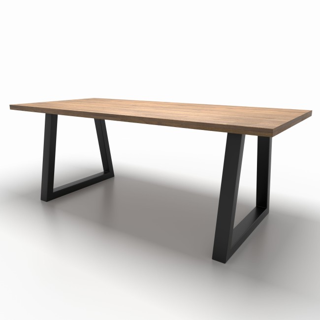 Trapezoid table base in steel, strong and ideal for heavy tops.