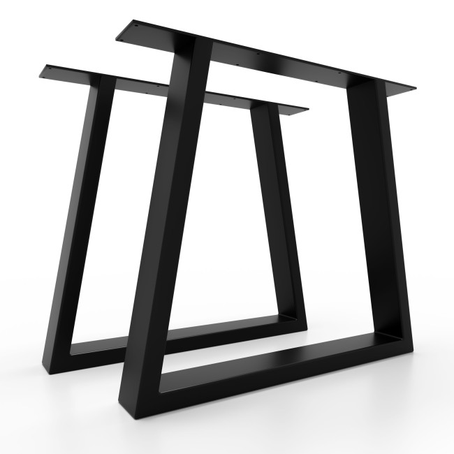 Pied de table trapézoïdal en métal, design stable et minimaliste