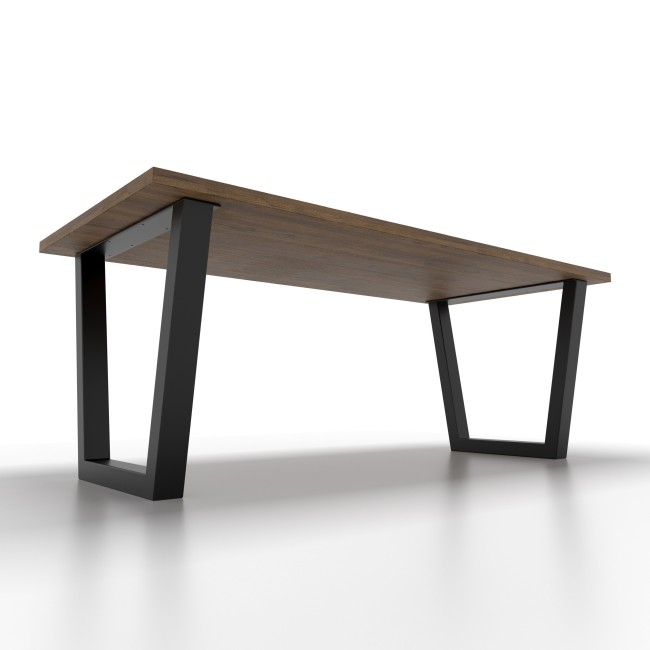 Trapezoid iron table legs, industrial style and great stability
