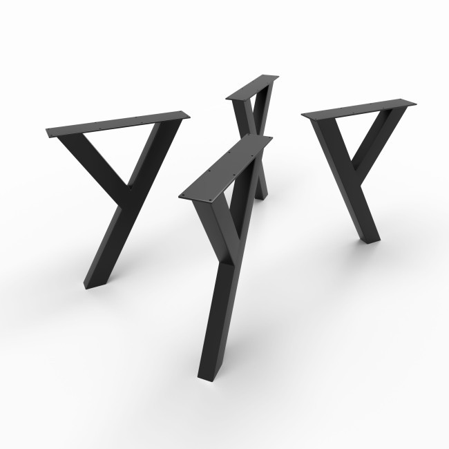 Y-shaped steel table base, elegant and sturdy for any setting