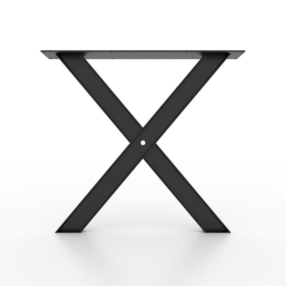 Gambe per scrivania in ferro a X con barra, robuste e perfette per piani in legno