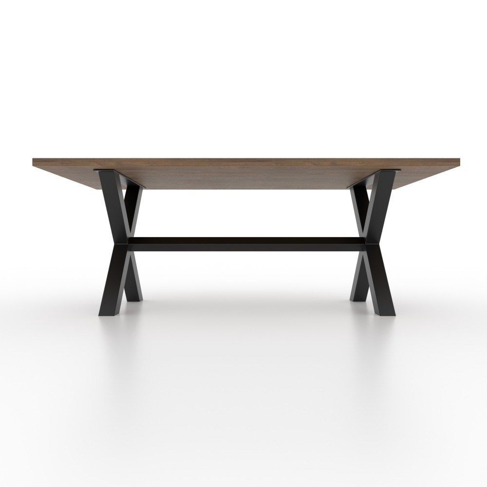 Gambe per tavolo in ferro a X con barra, stile industriale e robustezza garantita